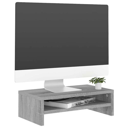 Поставка за монитор, сив сонома, 42x24x13 см, инженерно дърво