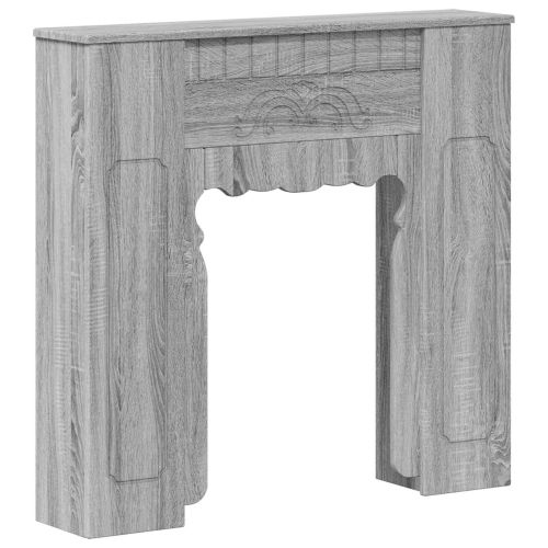 Рамка за камина Сив Сонома 93 x 20 x 89 см Инженерна дървесина