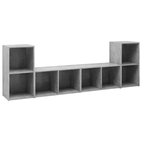 ТВ шкафове, 4 бр, бетонно сиви, 72x35x36,5 см, инженерно дърво