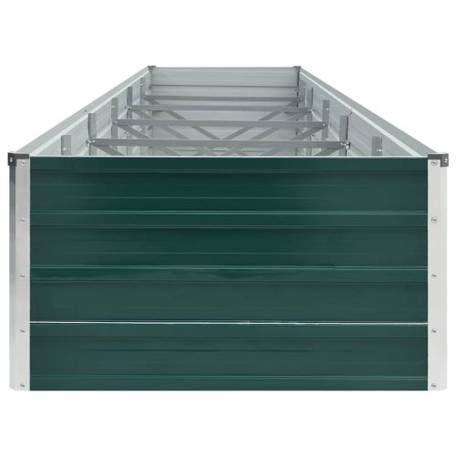 Градинска висока леха поцинкована стомана 480x80x45 см зелена