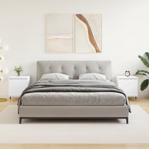 Нощни шкафчета 2 бр бели 40x30x50 см инженерно дърво