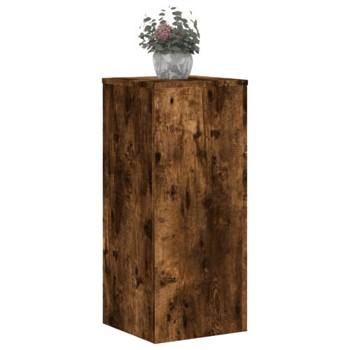 Стойка за растения 2 бр. Опушен дъб 30 x 30 x 70 см