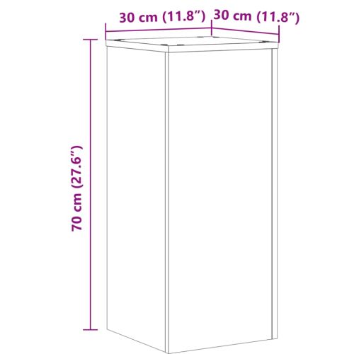 Стойка за растения 2 бр. Опушен дъб 30 x 30 x 70 см