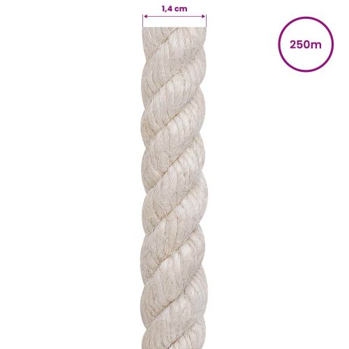 Въже от юта 14 mm Бяло 100% Тоса юта
