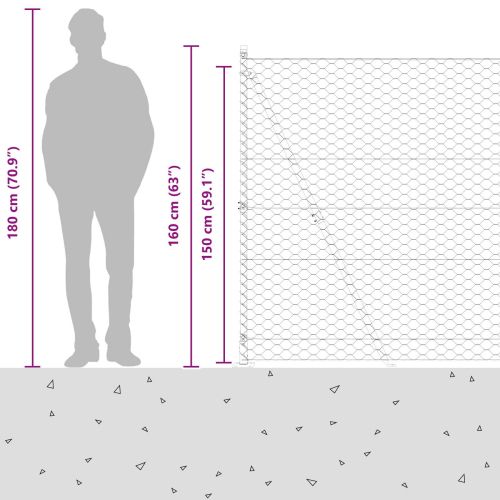 Шестоъгълна ограда с бетонна основа 10 x 1,5 m Сребристо Мрежа