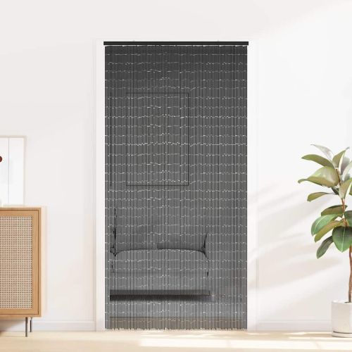 Завеса за врата срещу насекоми Тъмно сиво 90x220 cm Бамбук