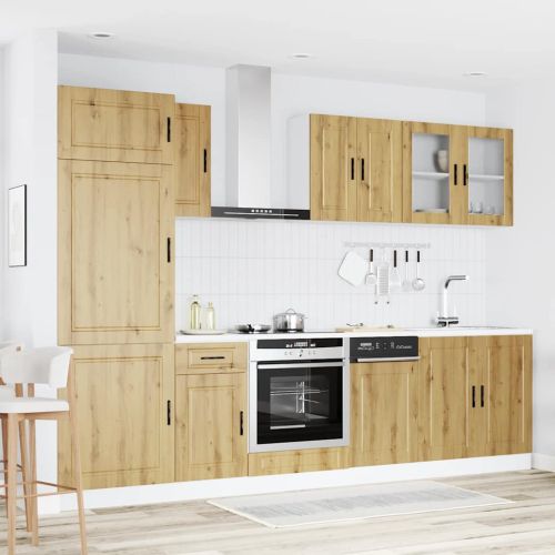 Комплект кухненски шкафове от 8 части Kalmar, инженерно дърво