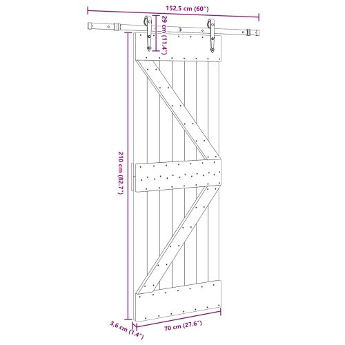Преплъзваща се врата NARVIK 70 x 210 см (152,5 см)