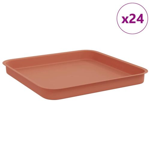 Квадратен цветен поднос 24 бр. Червено тухла 21 x 21 x 2 см