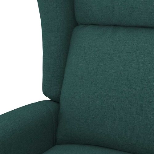 Wingback електрически реклайнер стол, тъмнозелена, текстил