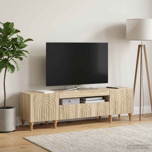 LED телевизионен кабинет ALKMAAR 153 x 35 x 43 см Дъб сонома