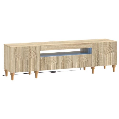 LED телевизионен кабинет ALKMAAR 153 x 35 x 43 см Дъб сонома