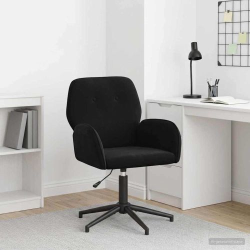 Завъртащ се офис стол 54 x 55 x 90 см Черно Кадифе