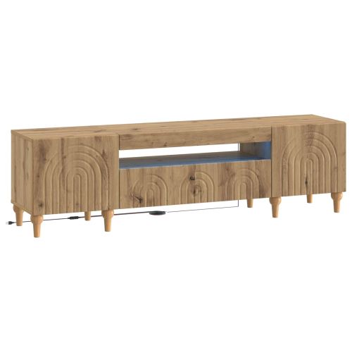 LED телевизионен кабинет ALKMAAR 153 x 35 x 43 см Дъб артизан