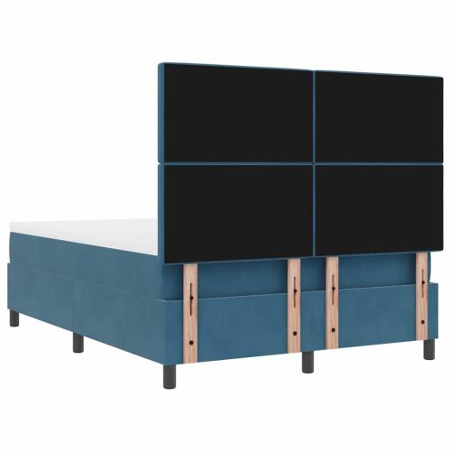 LED кутия за пружини с легло Тъмен син 140 x 190 cm Кадифе
