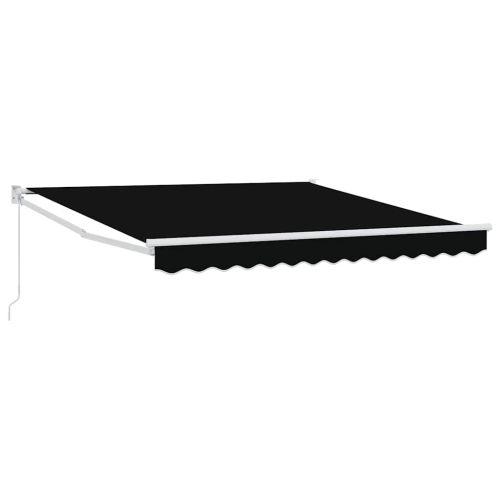 Прибираща се тента Черно 350 x 250 cm 100% полиестер и алуминий