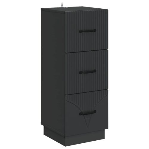 Чекмеджетен шкаф 33 x 34,5 x 87 см Инженерна дървесина Черно