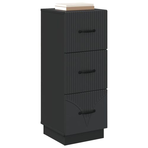 Чекмеджетен шкаф 33 x 34,5 x 87 см Инженерна дървесина Черно