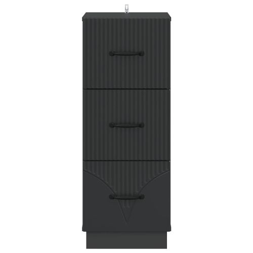 Чекмеджетен шкаф 33 x 34,5 x 87 см Инженерна дървесина Черно