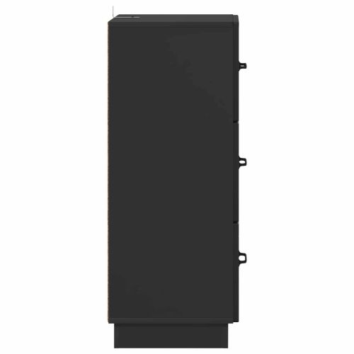 Чекмеджетен шкаф 33 x 34,5 x 87 см Инженерна дървесина Черно