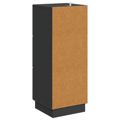 Чекмеджетен шкаф 33 x 34,5 x 87 см Инженерна дървесина Черно