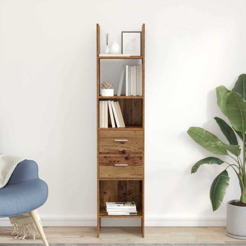 Шкаф за книги 2 нива 40 x 35 x 180 см Инженерна дървесина