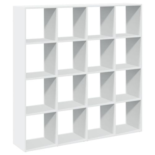Библиотека, бяла, 137,5x29x137,5 см, инженерно дърво