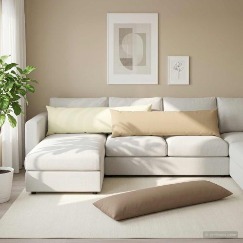 Калъфка за възглавница 2 pcs HEERLEN Кремаво 40 x 145 см