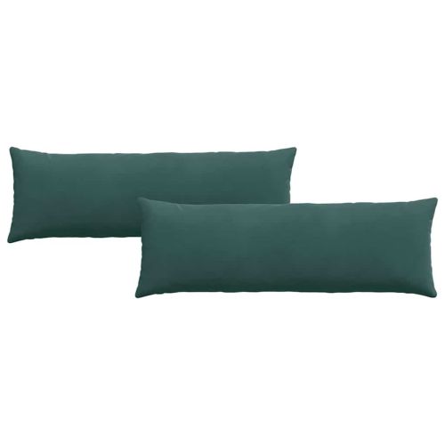 Диван възглавници 2 pcs Тъмен зелен 120 x 40 cm Кордюрова тъкан