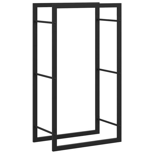 Стойка за дърва за огрев, черен мат, 50x28x94 см, стомана