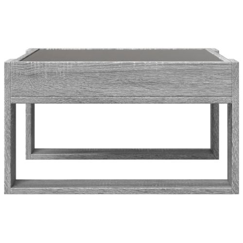 Маса за кафе с Infinity LED, сив сонома, 50x53x30 см