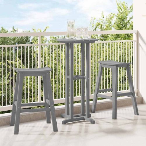 Бар стол 2 бр. Светлосиво 52 x 43 x 73,5 см HDPE