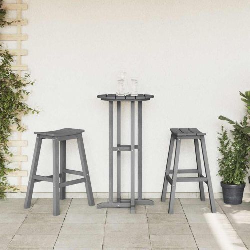 Бар стол 2 бр. Светлосиво 52 x 43 x 73,5 см HDPE