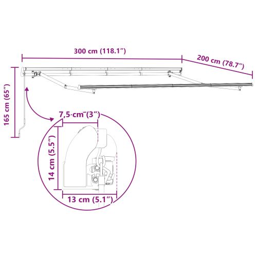 Прибираща се тента Антрацит 300 x 200 cm текстил