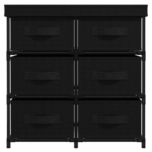 Шкаф за съхранение с 6 чекмеджета, 55x29x55 см, черна стомана