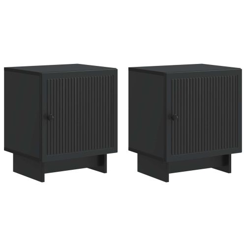 Нощен шкаф 2 бр. Черно 43 x 34,5 x 50 см Инженерна дървесина