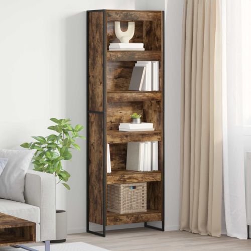 Шкаф за книги 60 x 30 x 189,5 см Инженерна дървесина Димящ дъб