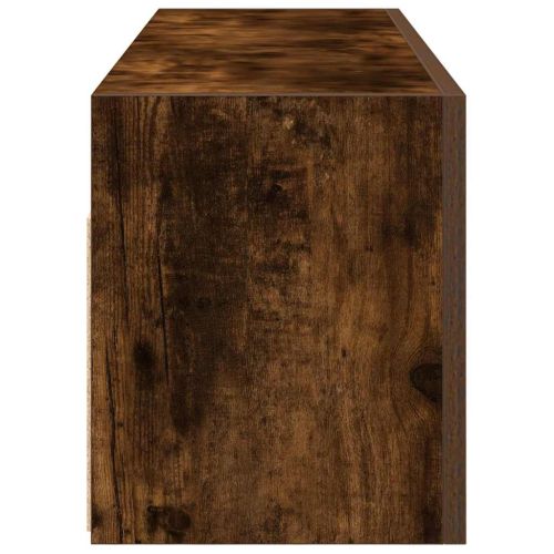 Стенен шкаф за баня, опушен дъб, 100x25x30 см, инженерно дърво
