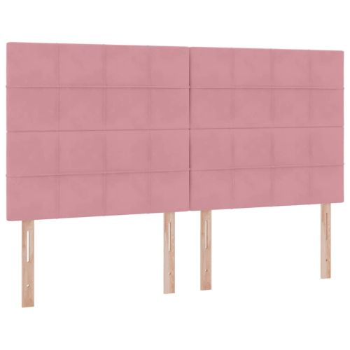 Легло с място за съхранение Розово 200 x 200 cm Кадифе