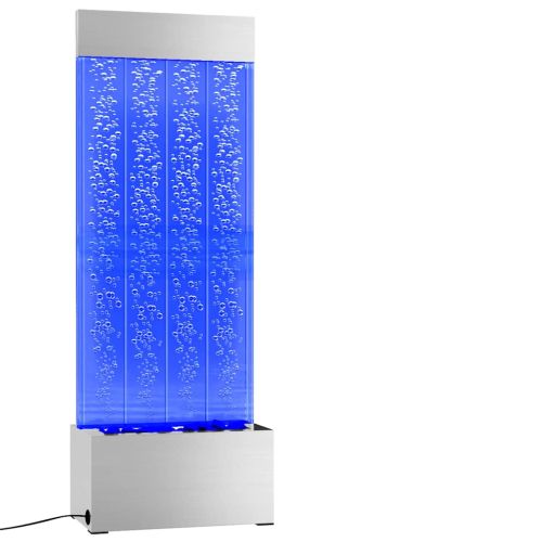 Водна колона с мехурчета с RGB LED, стомана и акрил, 110 см