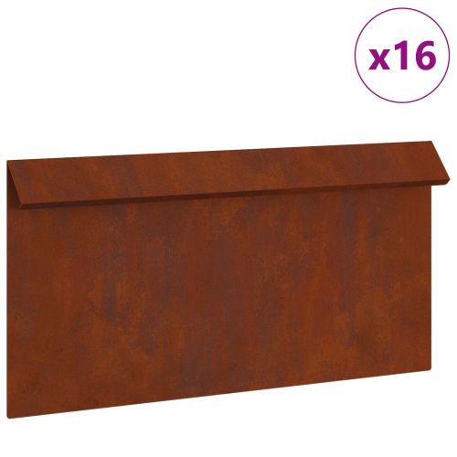 Оградка за охлюви 16 бр. 50 x 3,5 x 25 см Кортенова стомана