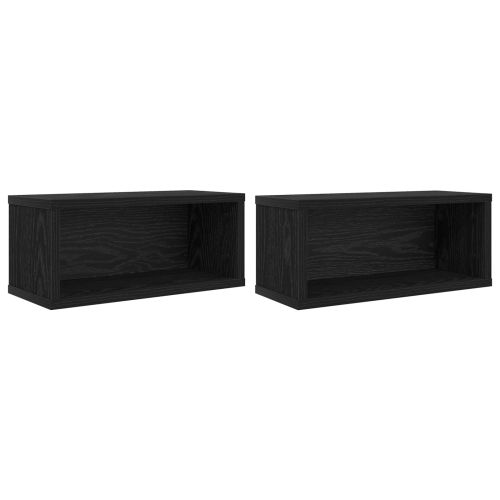 Рафтове за CDs 2 бр. Черен дъб 40 x 17 x 17 см
