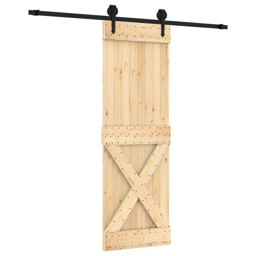 Преплъзваща се врата Естествено и черно 70 x 210 cm