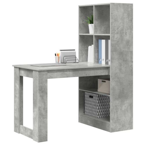 Бюро Циментено сиво Инженерна дървесина 122 x 67 x 145 см