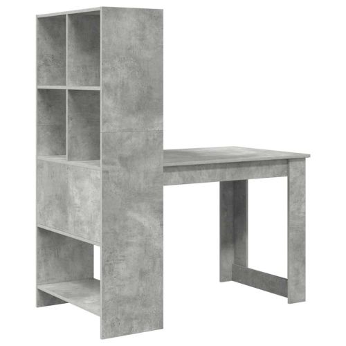 Бюро Циментено сиво Инженерна дървесина 122 x 67 x 145 см
