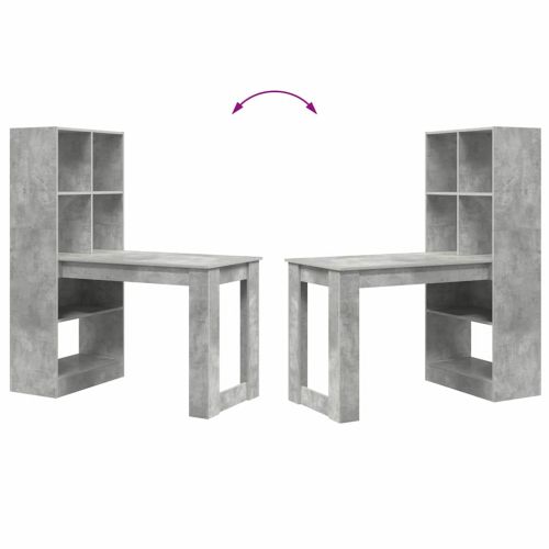 Бюро Циментено сиво Инженерна дървесина 122 x 67 x 145 см