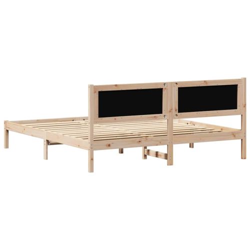Рамка за легло Черно 160 x 200 cm Солидно борово дърво