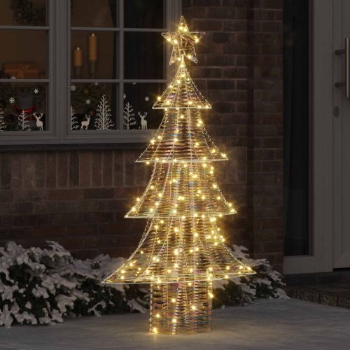 Коледно дърво 160 LED светодиода Топло бяло 150 cm PET