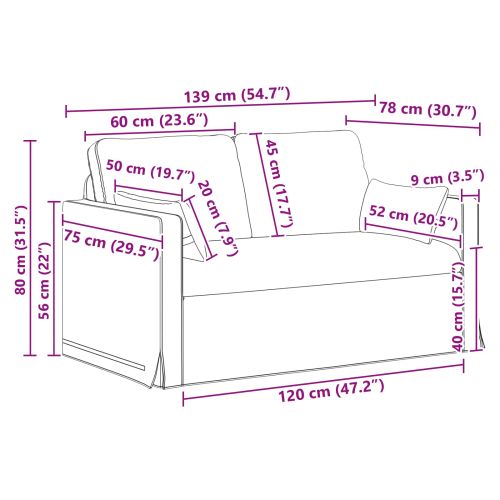 Диван Синьо 139 x 78 x 80 см текстил