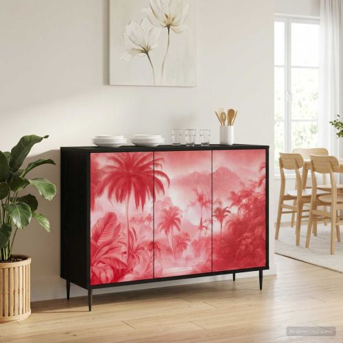 Служебен шкаф AACHEN Черен дъб 102 x 33 x 76 см